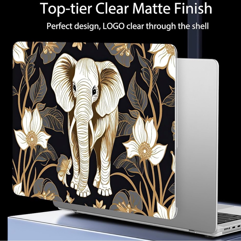 NWT • Mektron Ultra Thin Printed Case for MacBook Pro 14 in • Vibrant 🐘 Elephant